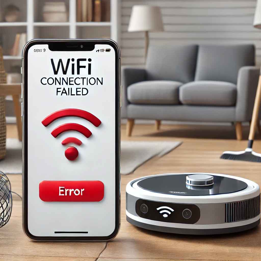 Robot Süpürge WiFi Bağlanmıyor: Bağlantı Sorunları ve Çözümleri 1 robot süpürge wifi bağlantı sorununu gösteren görsel